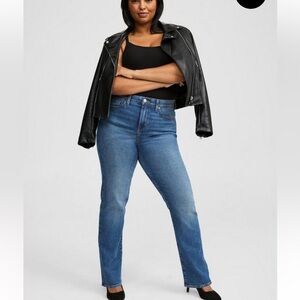 Torrid High Rise Elastic Waist Straight Leg Jeans TALL